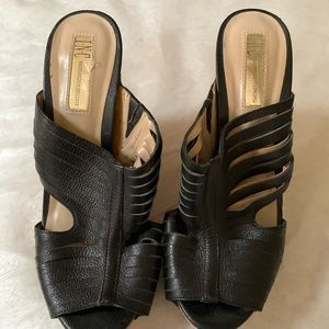 INC wedge shoes. Size 7.5m black leather